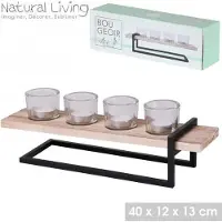 Natural Living Kaarsenhouder - 40x12x13cm
