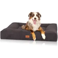 Knuffelwuff orthopedisch hondenbed van velours met handgeweven uiterlijk Sofia 80x60 cm zwart