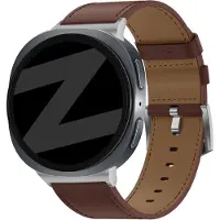 Bandz Lederen band 'Classic' - hoogwaardig echt leren bandje geschikt voor Samsung Galaxy Watch 9 (40/44mm) / Watch 8 (40/44mm) / 8 Classic (46mm) - bruin