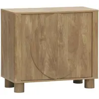 Sweeek Klein kastje houtdecor 2 omkeerbare deuren 80cm Mangohout effect