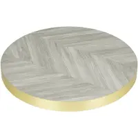 Bolero Voorgeboord Rond Tafelblad Chevron Design 600mm - FU511