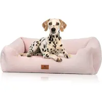 Knuffelwuff orthopedisch hondenbed met zacht konijnenbont-imitatie Schnuffelupagus XL Roze