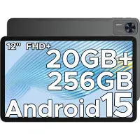 Doogee T36 -Android 15 -tablet -32 ​​GB RAM + 256 GB ROM-8800 mAh -4G LTE- Octa Core-12 inch 90 Hz-BT 5.0 -13 MP camera - FaceID - dubbele speakers-Zwart