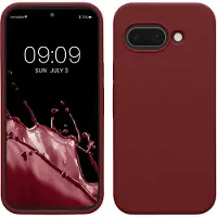 Kwmobile telefoonhoesje geschikt voor Google Pixel 9a - Hoesje met siliconen coating - Smartphone case in wijnrood