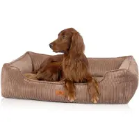 Knuffelwuff orthopedisch hondenbed van ribfluweel met handgeweven uiterlijk Nunavut XXL 120 x 85 cm bruin