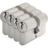S2 veiligheidsprofielcilinder S6 30/30 SKG 2, dubbele cilinder (4 stuks, gelijksluitend)