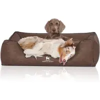Knuffelwuff Hondenbed Scottsdale van kunstleer XXL 120 x 85cm bruin