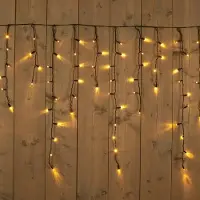Anna's Collection Ijspegelverlichting lichtsnoer - 200 led lampjes - warm wit - 4 m - Ijspegellampjes - Kerstverlichting
