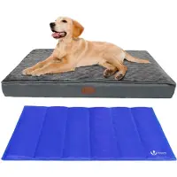 VOUNOT Orthopedisch hondenbed met koelmat, hondenmand voor middelgrote honden, 91x70 cm
