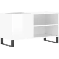 vidaXL Platenkast 85x38x48 cm bewerkt hout hoogglans wit