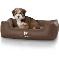 Knuffelwuff kunstleer hondenbed Sidney M-L 85 x 63cm bruin