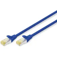 Digitus DK-1644-A-100/B RJ45 Netwerkkabel, patchkabel CAT 6A S/FTP 10.00 m Blauw Halogeenvrij, Verdraaide paren, Snagless, Vlambestendig 1 stuk(s)