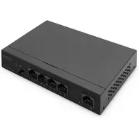 Digitus DN-95330-1: Gigabit Ethernet PoE-switch met 4 poorten + 1 uplink-poort