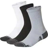 Under Armour UA Performance Tech 3pk Crew-GRY Unisex Sportsokken - Mod Grijs - Wit - Jet Grijs