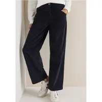Cecil Dames Wide Legs corduroy broek - Blauw - 33