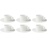 Palmer - Koffie kop en schotel - White Delight - 15 cl - Wit - Porselein - Koffiekopjes - 6 stuks
