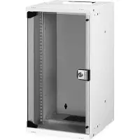 Digitus 10" 12U wandgemonteerde netwerkkast, SOHO PRO 595 x 315 x 300 mm, glazen deur, grijs, niet gemonteerd, 30 kg