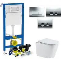 Geberit Toiletset up100 set 23 turbo flush met softclose zitting wit met delta drukplaat