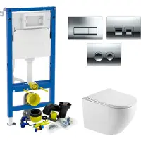 Geberit up100 Toiletset BWS Mudo | Mat Wit | Randloos met Zitting | Delta Drukplaat