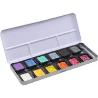 Finetec Parelmoer aquarelverf set Rainbow | 12 kleuren