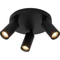 Lucide RITMO - Plafondspot - Ø 18 cm - 3xGU10 (MR11) - Zwart