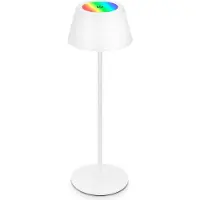 Briloner B.K.Licht Kiki RGB - Tafellamp oplaadbaar - snotloze lamp - dimbaar - voor buiten en binnen - USB-C - in hoogte verstelbaar - Ø12cm - wit