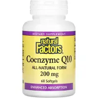 Natural Factors , Co-enzym Q10, 200 mg, 60 Zachte Kapsules