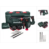 Metabo KH 18 LTX BL 28 Q accu-boorhamer 18 V 3 J SDS plus Brushless + 2x accu 5,5 Ah + oplader + 5-delige boor- en beitel set + metaBOX