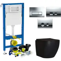 Geberit up100 mat zwarte toiletset set 65 mudo randloos