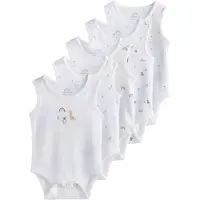 Next Rompertje/body blauw / grijs / oranje / wit