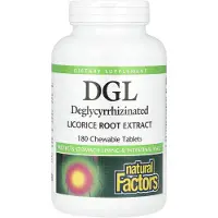 Natural Factors , DGL, Gedehydreerd Licoricewortel-extract, 180 Chewingtabletten