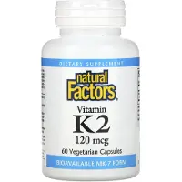 Natural Factors , Vitamine K2, 120 mcg, 60 Vegetarische Capsules