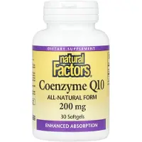 Natural Factors - Co-enzym Q10 200 mg, 30 zachte capsules