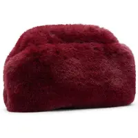 Manfield Burgundy clutch van faux fur | Maat Onesize