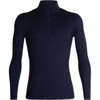 Icebreaker - Thermokleding - M Merino 200 Oasis LS Half Zip Midnight Navy voor Unisex van Wol - Maat S - Marine blauw