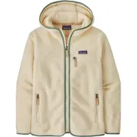 Patagonia - Merken - W's Retro Pile Hoody Natural w/Ellwood Green voor Dames - Maat M - Beige