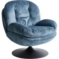 Beliani NOLVIK - Fauteuil - Donkerblauw - Fluweel