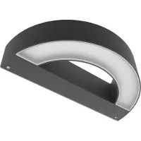 Performance In Lighting Buitenwandlamp Mask+ M, onder, 3.000K, antraciet, alu / grijs / zink, Hal, Aluminium, Modern