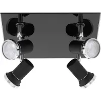 Eglo 33678 Tamara 1 Spot Staal Zwart/Chroom/Glas Helder - 4 x GU10 3W
