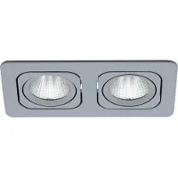 Eglo Inbouwspot | 'VASCELLO-P' LED 2x6,4W 3000K Zilvergrijs | IP20 Ømm