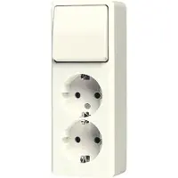 JUNG Ap600 Dubbele Stopcontact Schakelaar Combinatie Wit - 626A