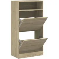 vidaXL Schoenenkast 60x34x116 cm bewerkt hout sonoma eikenkleurig