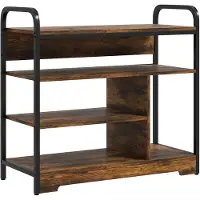 HOMCOM -Schuhregal-Spanplatte, Metall-70Lx 30B x 65H cm-Braun
