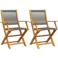 vidaXL Tuinstoelen 2 st massief acaciahout en polypropeen grijs