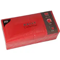 Papstar 150 Servetten DAILY Collection 1/4 vouw 24 cm x 24 cm rood