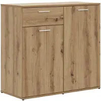 vidaXL - Dressoir - 80x36x75 - cm - bewerkt - hout - artisanaal - eikenkleur
