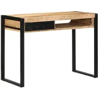 vidaXL Bureau, 100x50x75 cm, ruw massief mangohout