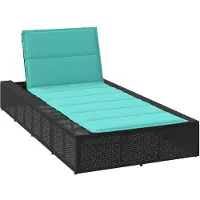 vidaXL Ligbed met zwevend kussen poly rattan zwart