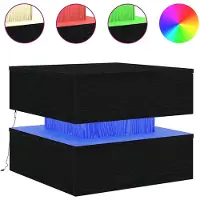 vidaXL Salontafel met LED-verlichting 50x50x40 cm zwart eikenkleurig