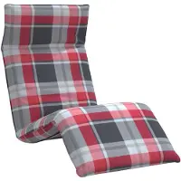 vidaXL Opvouwbare ligstoel Rood Geruit Patroon 175x54x8,5 cm Oxford Stof